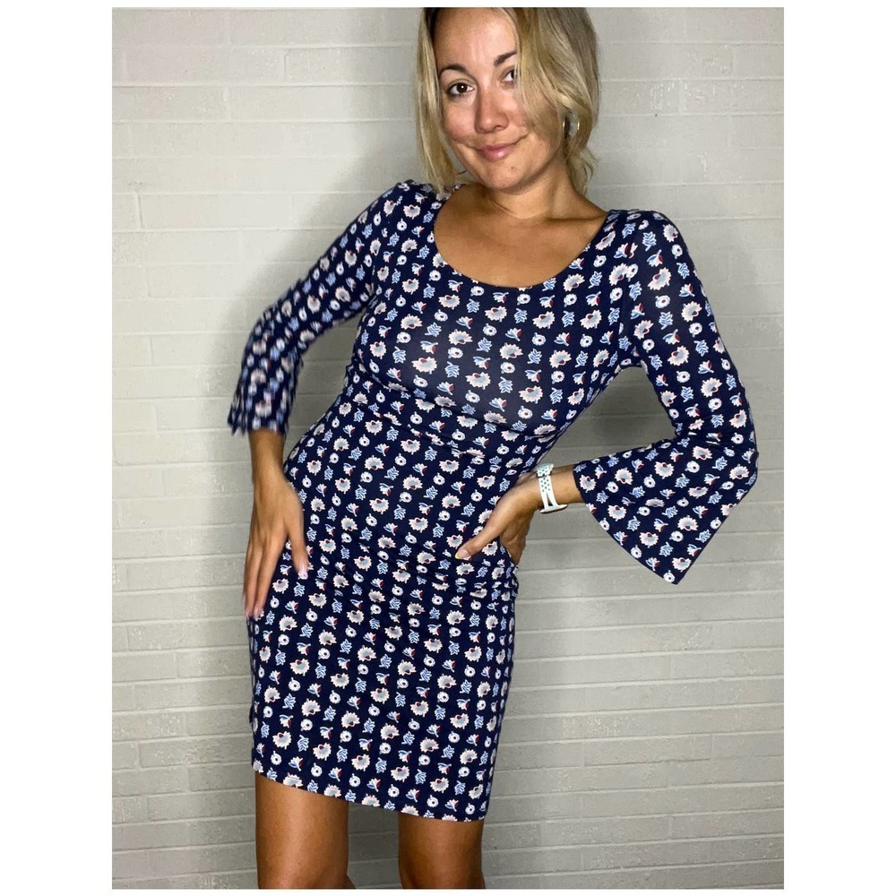 Boden Miriam jersey navy floral dress